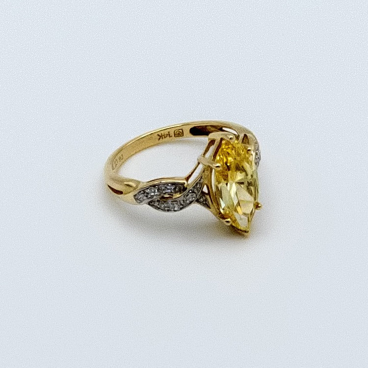 14ct Yellow Gold CZ Ring