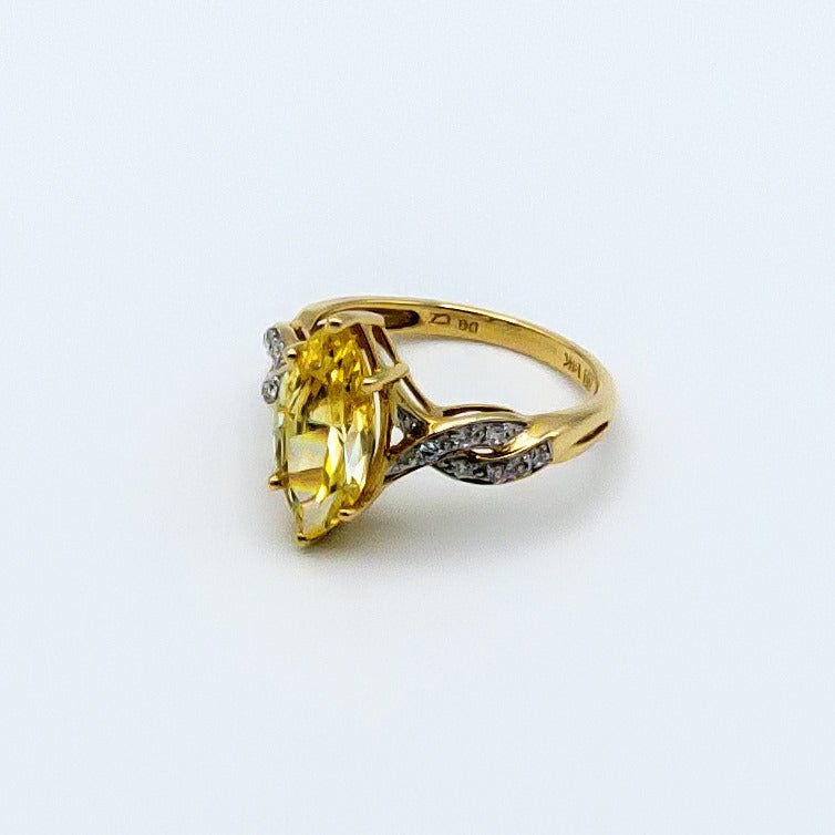 14ct Yellow Gold CZ Ring