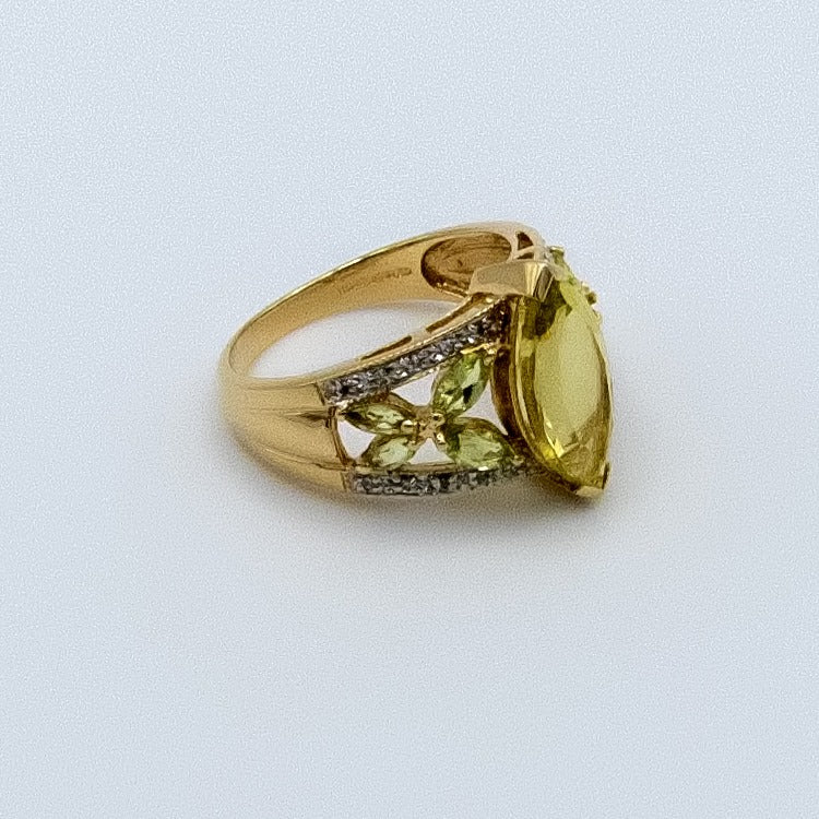 14ct Yellow Gold CZ Ring