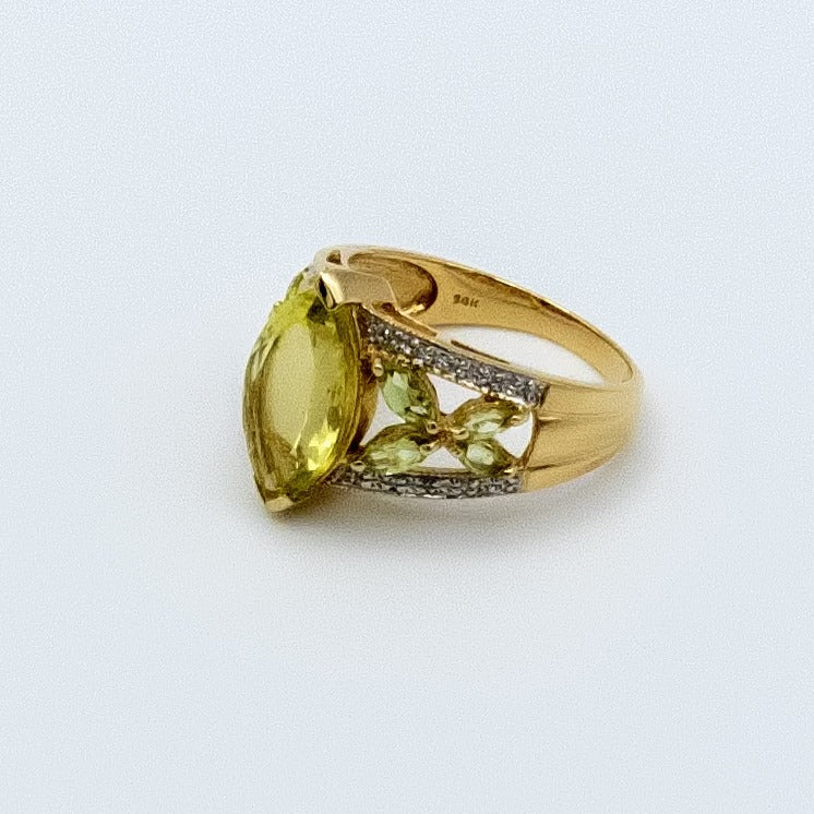 14ct Yellow Gold CZ Ring