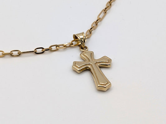 14ct Yellow Gold Crucifix Pendant Necklace