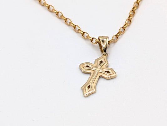 14ct Yellow Gold Crucifix Pendant Necklace