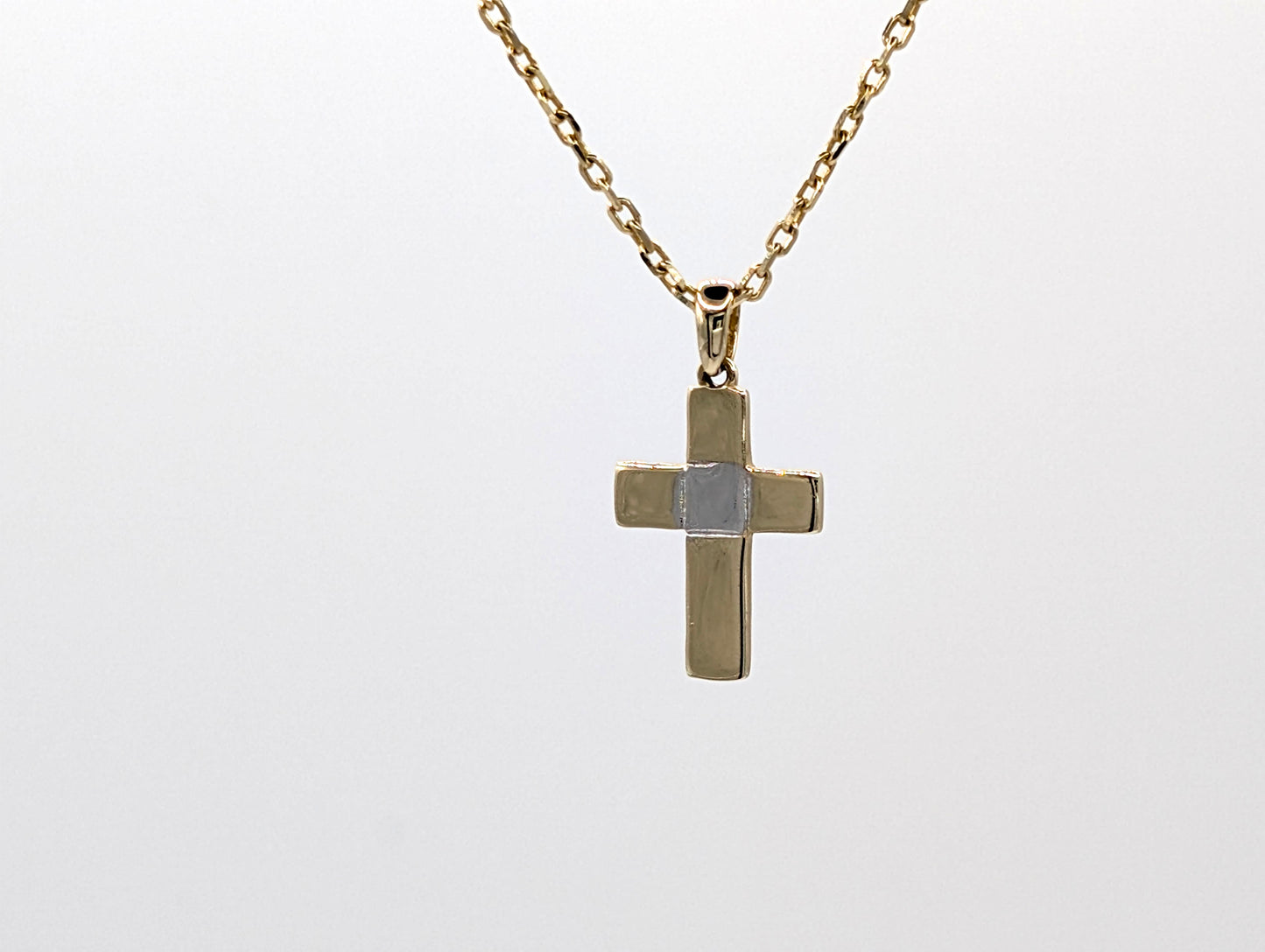 14ct Yellow Gold Kids Crucifix Pendant Necklace