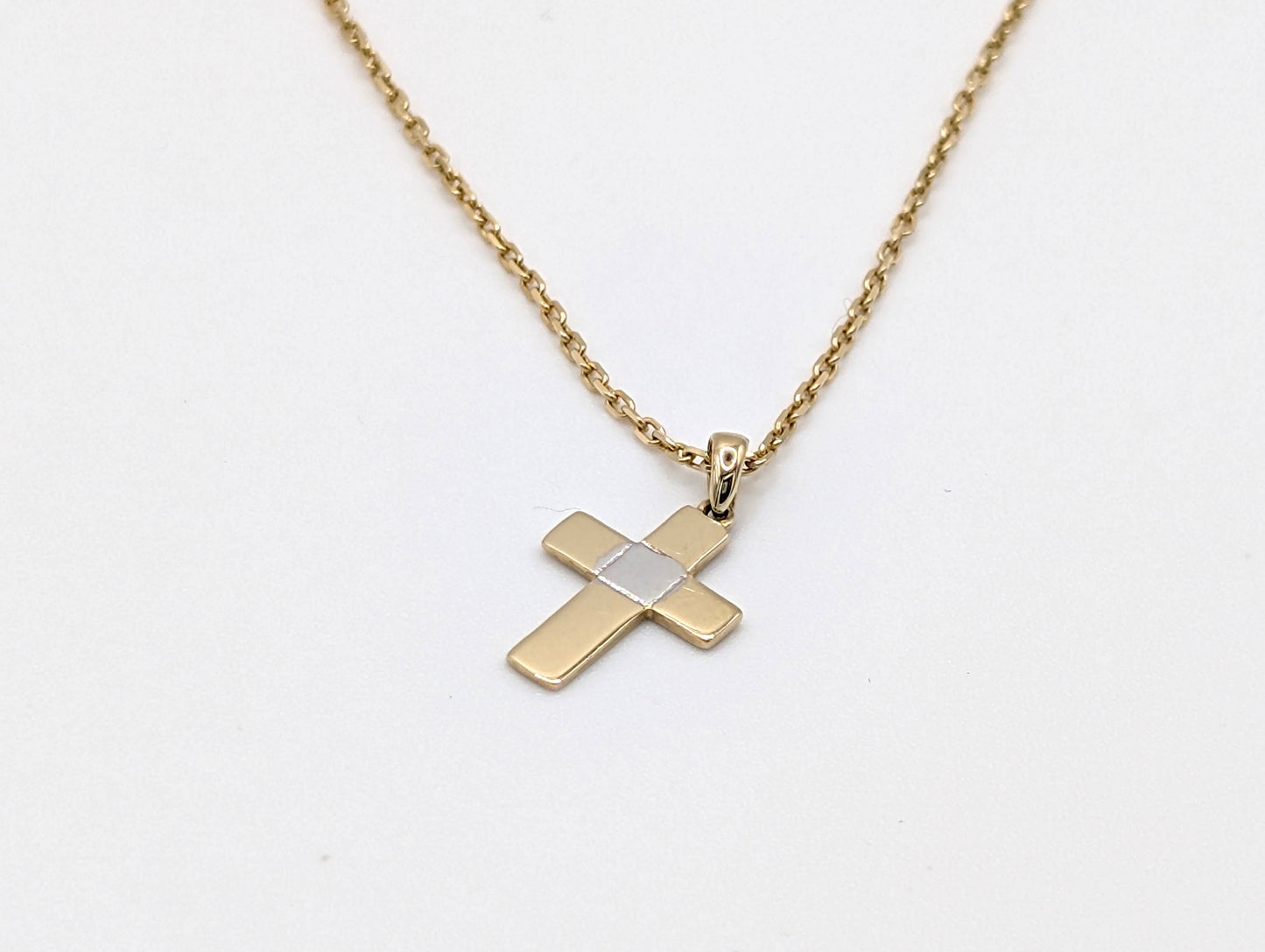 14ct Yellow Gold Kids Crucifix Pendant Necklace