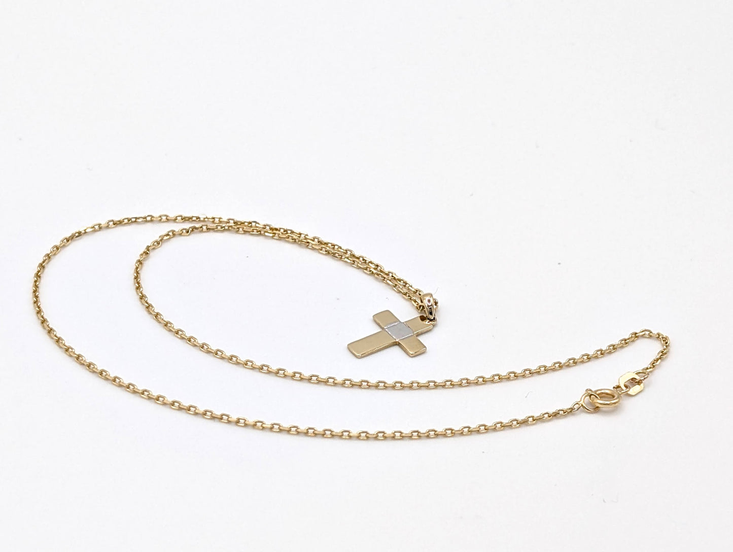 14ct Yellow Gold Kids Crucifix Pendant Necklace