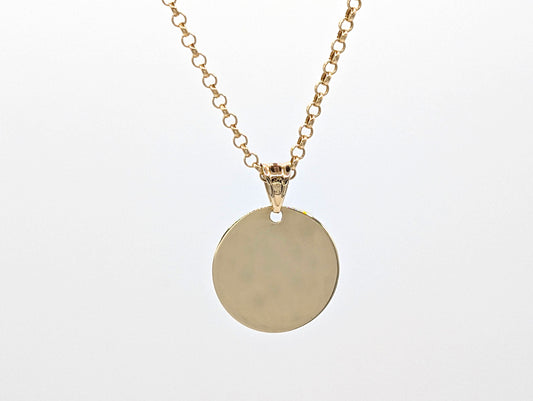 14ct Yellow Gold Kids Round Pendant Necklace