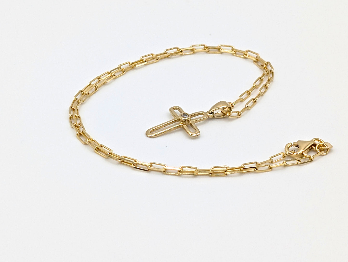 14ct Yellow Gold Kids Crucifix Pendant Necklace