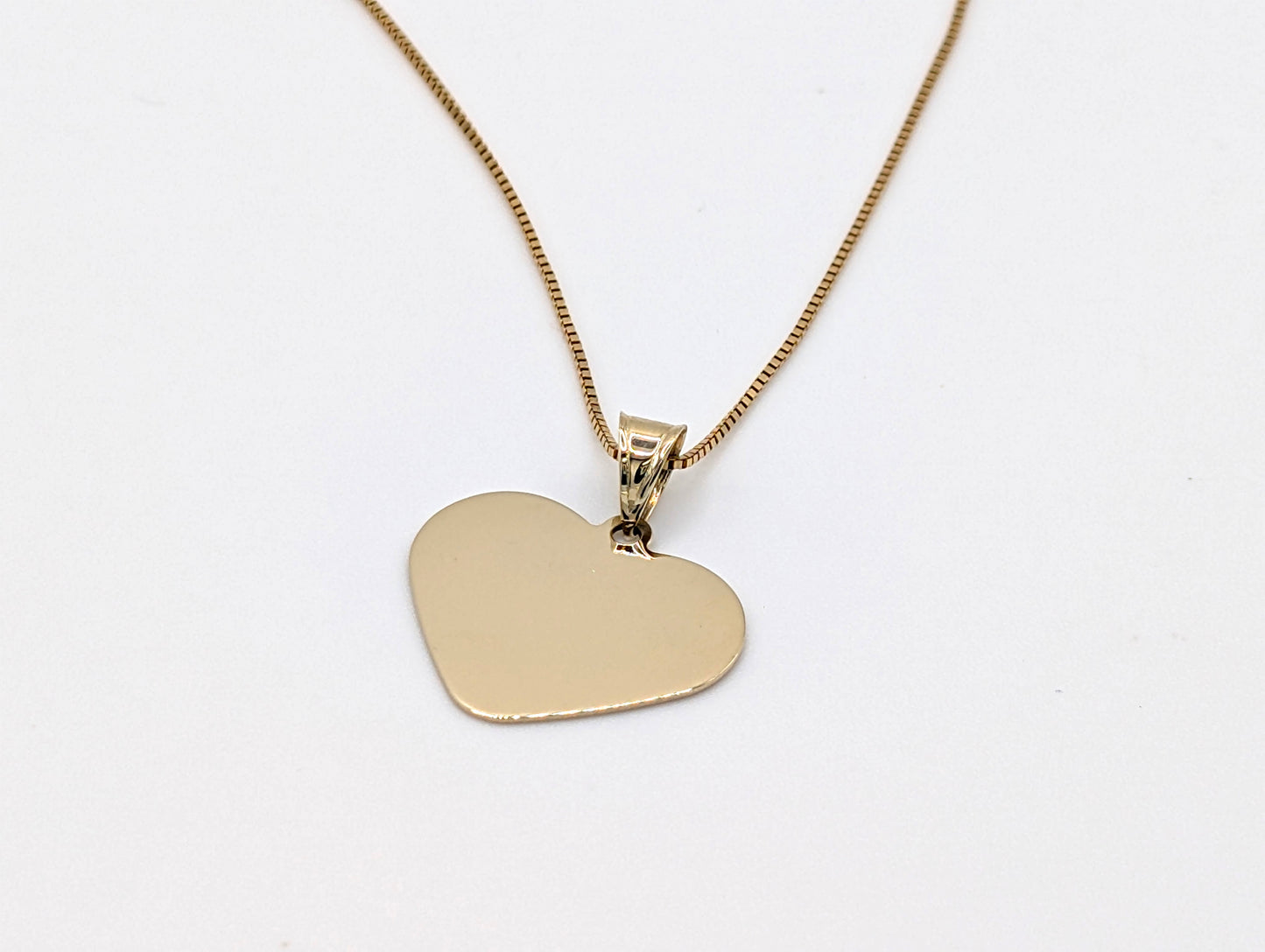 14ct Yellow Gold Heart Pendant Necklace