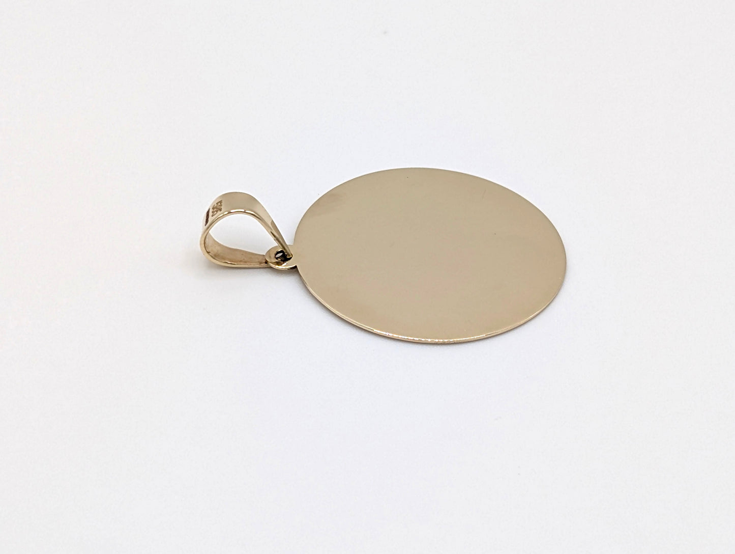 14ct Yellow Gold Round Pendant (Engravable)