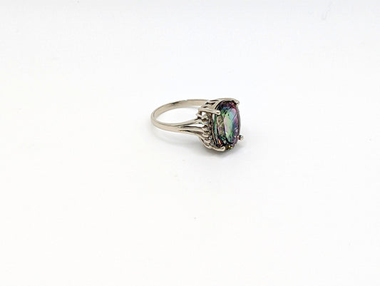 14ct White Gold Mystic Topaz Ring